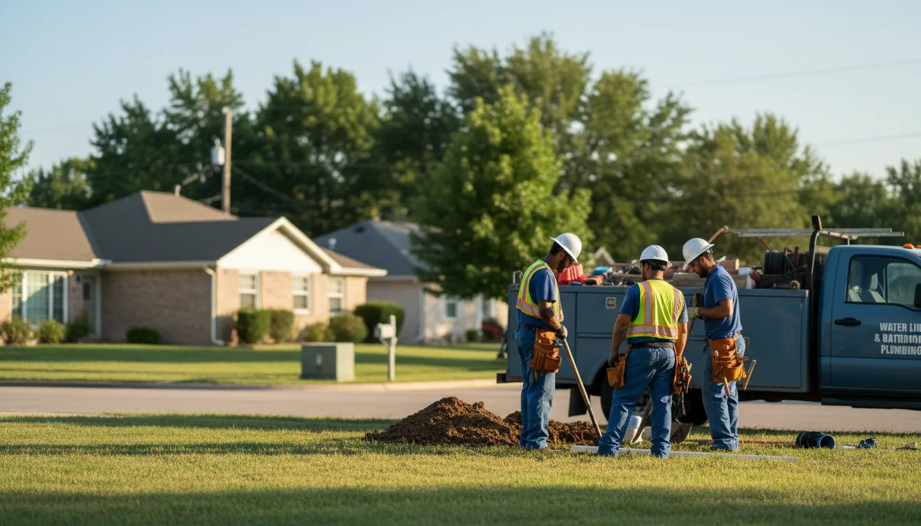 Residential water line and bathroom plumbing service in Martinton, IL